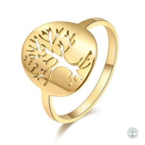 Bague Arbre de Vie en or jaune élégant