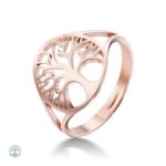 Bague Arbre de Vie en or rose élégant et symbolique