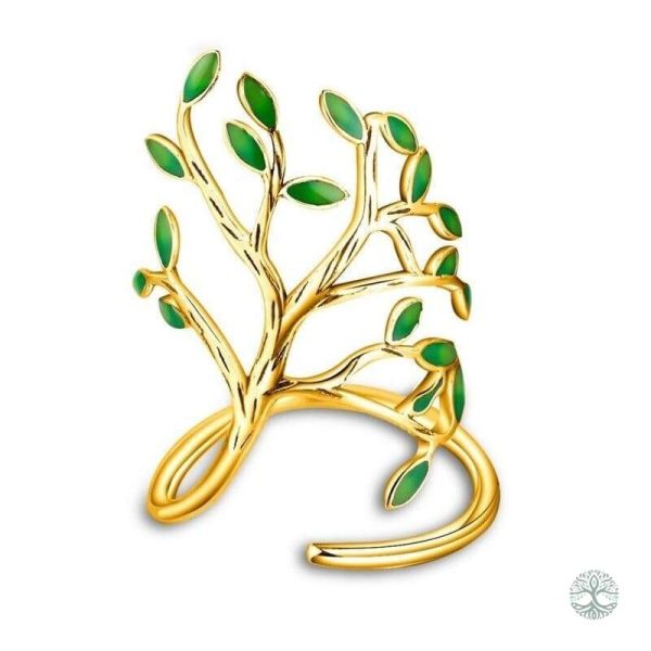 Bague Arbre de Vie Dorée, symbole de croissance et d'harmonie