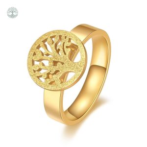 Bague Arbre de Vie en plaqué or élégante et symbolique
