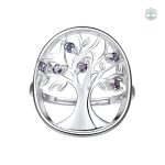 Bague Arbre de Vie en argent Sterling avec topaze