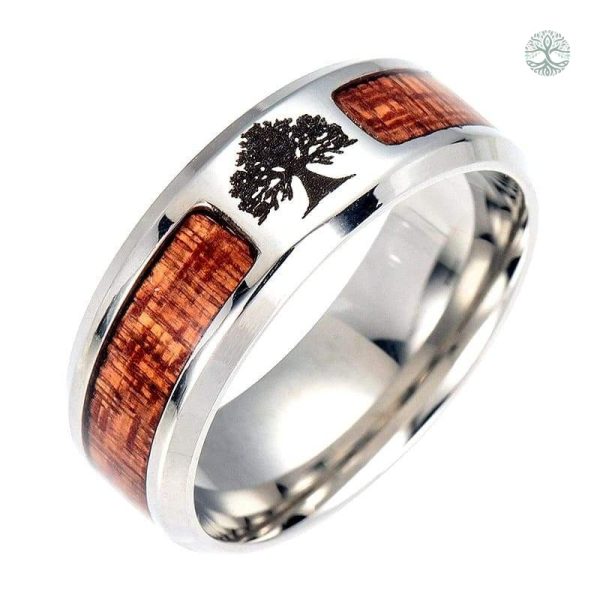 Bague Arbre de Vie Viking en métal argenté