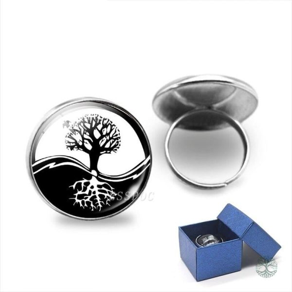 Bague Arbre de Vie Yin Yang élégante et symbolique