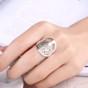 Bague en argent avec motif Arbre de Vie