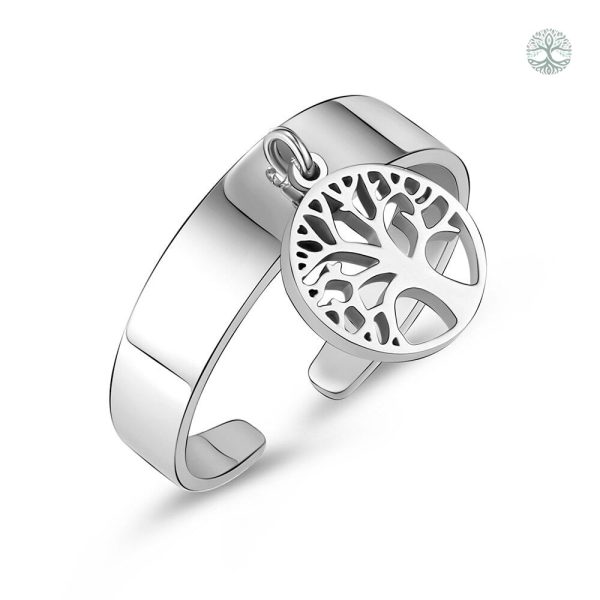 Bague Arbre de Vie en acier inoxydable