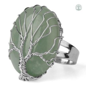 Bague Arbre de Vie en aventurine verte