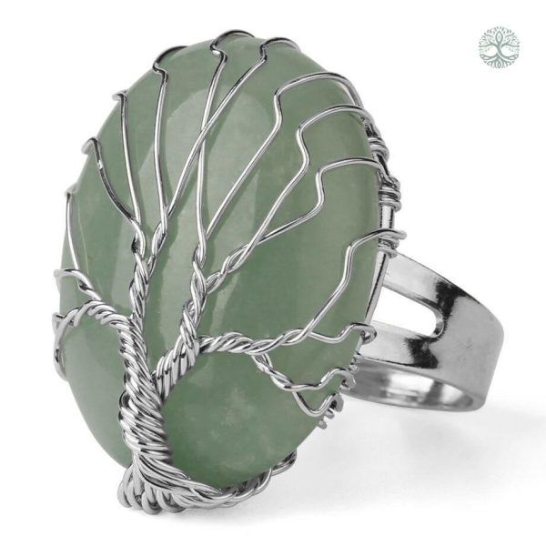 Bague Arbre de Vie en aventurine verte