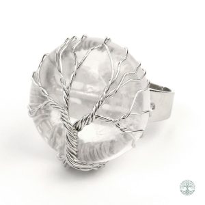 Bague Arbre de Vie avec Cristal Blanc
