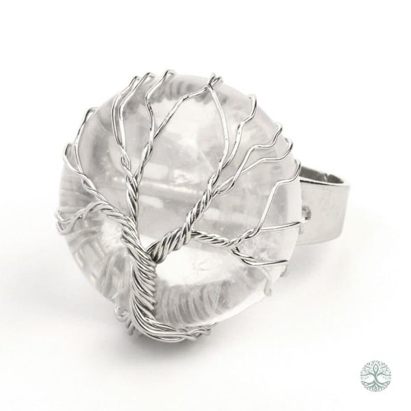 Bague Arbre de Vie avec Cristal Blanc