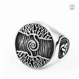 Bague Arbre de Vie pour homme au style viking