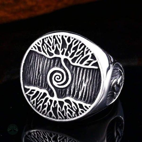Bague viking avec motif Arbre de Vie pour homme
