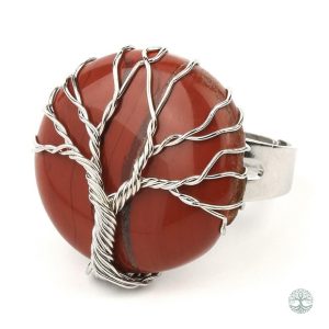 Bague Arbre de Vie en Jaspe Rouge