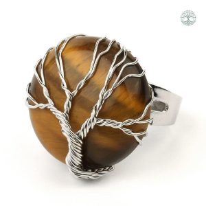 Bague Arbre de Vie en Œil-de-Tigre