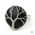Bague arbre de vie en onyx noir