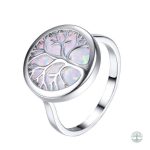 Bague Arbre de Vie en opale blanche