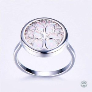Bague symbolique Arbre de Vie avec opale