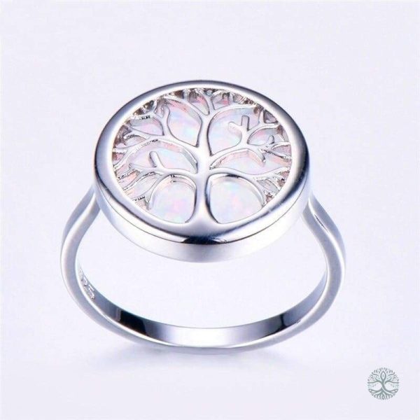 Bague symbolique Arbre de Vie avec opale