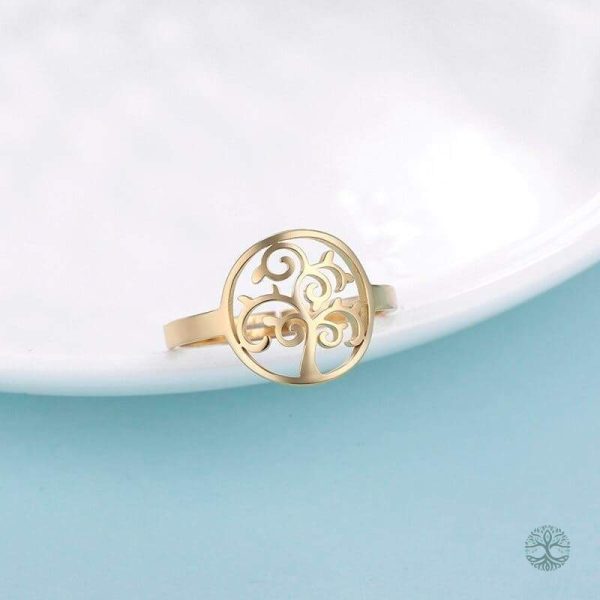 Bague en or avec motif Arbre de Vie élégant