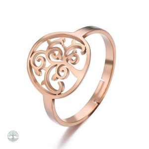 Bague Arbre de Vie en or rose, design intemporel et élégant