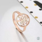 Bague avec motif Arbre de Vie, finition or rose raffinée