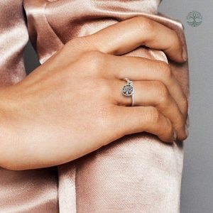 Bague en argent sterling avec pendentif unique