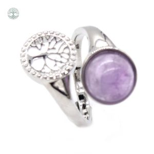 Bague Arbre de Vie avec Pierre Améthyste