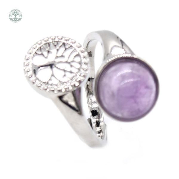 Bague Arbre de Vie avec Pierre Améthyste