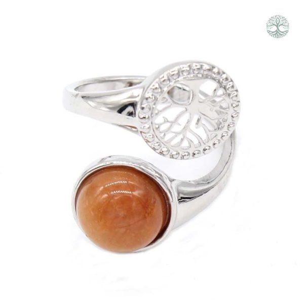 Bague Arbre de Vie en Aventurine Rouge