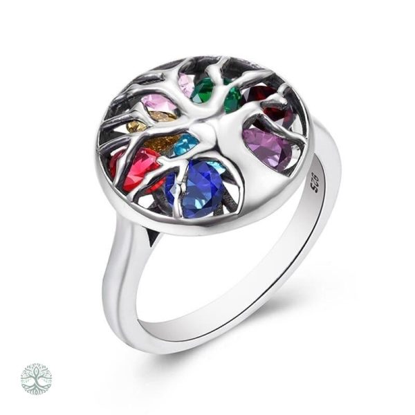 Bague Arbre de Vie avec pierre de naissance