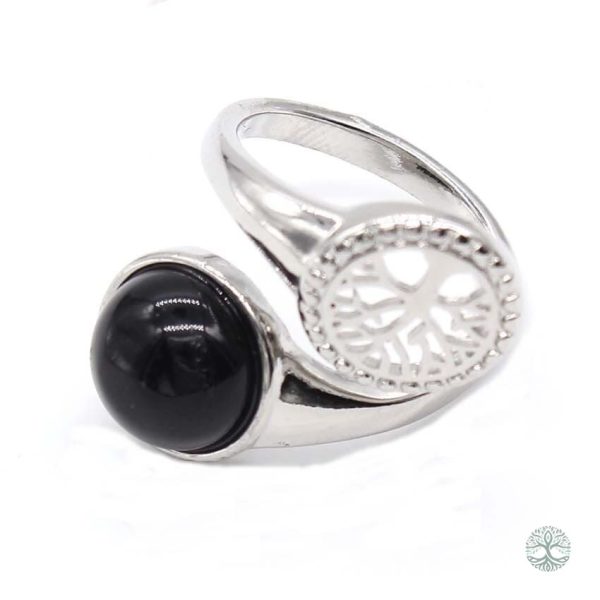 Bague Arbre de Vie en Onyx Noir