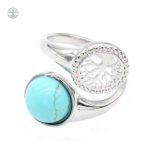 Bague Arbre de Vie en Pierre Turquoise