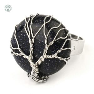 Bague Arbre de Vie en Sable Bleu