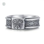 Bague en acier inoxydable Arbre de Vie viking