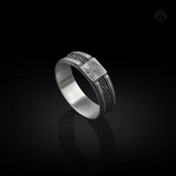 Design viking Bague Arbre de Vie en acier inoxydable