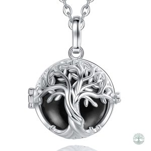 Bola de grossesse noir avec motif arbre de vie