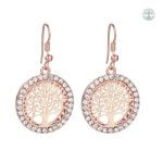 Boucles d'oreilles Arbre de Vie en or rose
