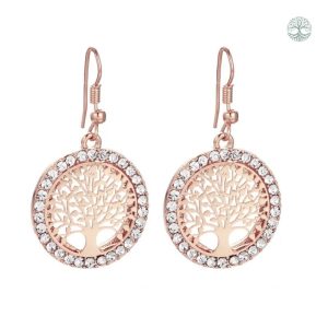 Boucles d'oreilles Arbre de Vie en or rose