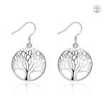Boucles d'oreilles pendantes Arbre de Vie en cuivre