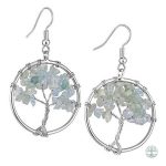 Boucles d'oreilles Arbre de Vie en aigue marine