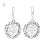Boucles d'oreilles arbre de vie en argenté