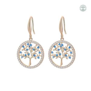 Boucles d'oreilles chic Arbre de Vie en or