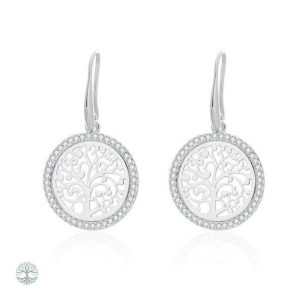 Boucles d'oreilles Arbre de Vie en plaqué argent