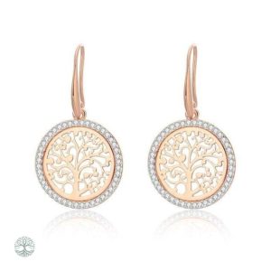 Boucles d'oreilles Arbre de Vie en plaqué or rose