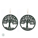 Boucles d'oreilles ethniques Arbre de Vie en vert