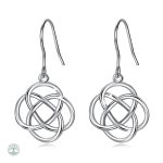 Boucles d'oreilles Arbre de Vie en argent avec nœud celtique