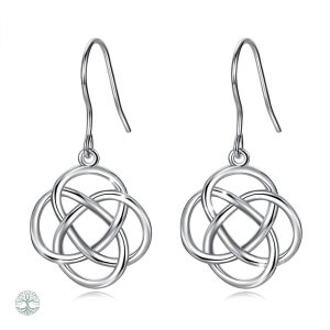 Boucles d'oreilles Arbre de Vie en argent avec nœud celtique