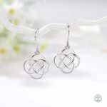 Boucles d'oreilles en argent, motif Arbre de Vie et nœud celtique
