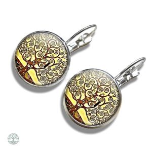 Boucles d'oreilles arbre de vie abstrait