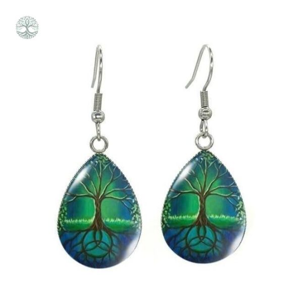Boucles d’Oreilles Arbre de Vie Ancrage en métal élégant