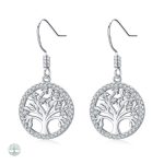 Boucles d'oreilles arbre de vie en argent